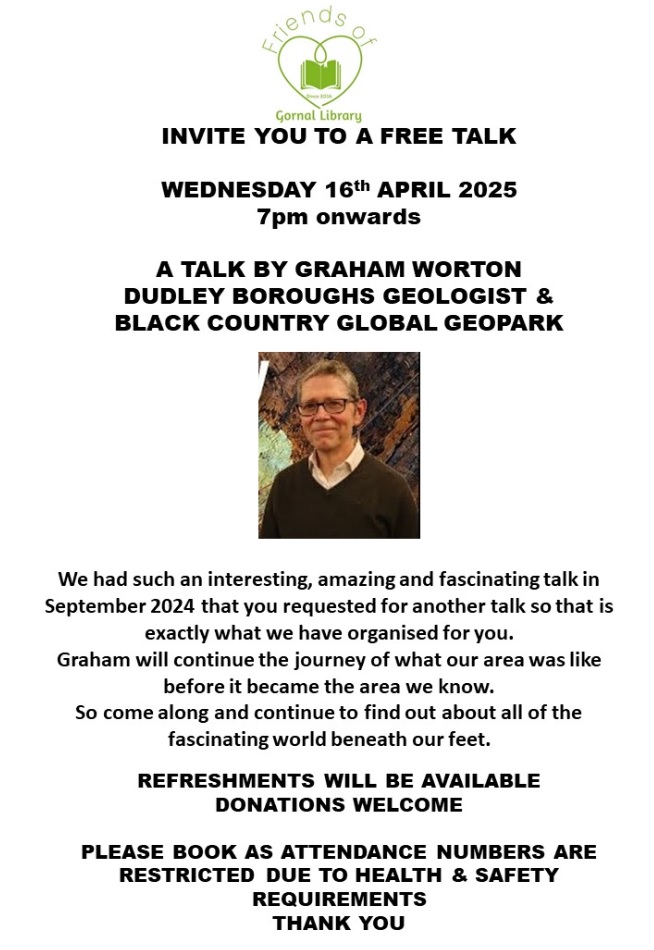 Friends of Gornal Library - A Talk by Graham Worton, Dudley Borough's Geologist